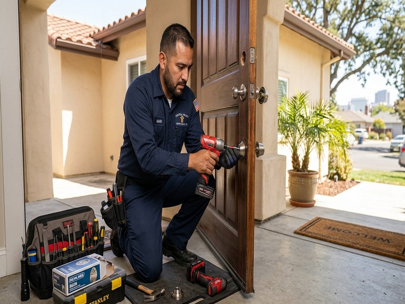 Deadbolt installation at Santa Clara residential property